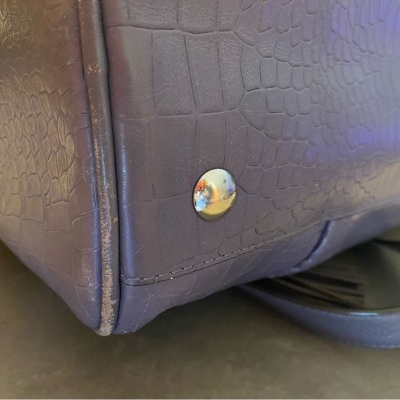 Coach Plum Croc-Embossed Shoulder Bag - Picture 7 of 14